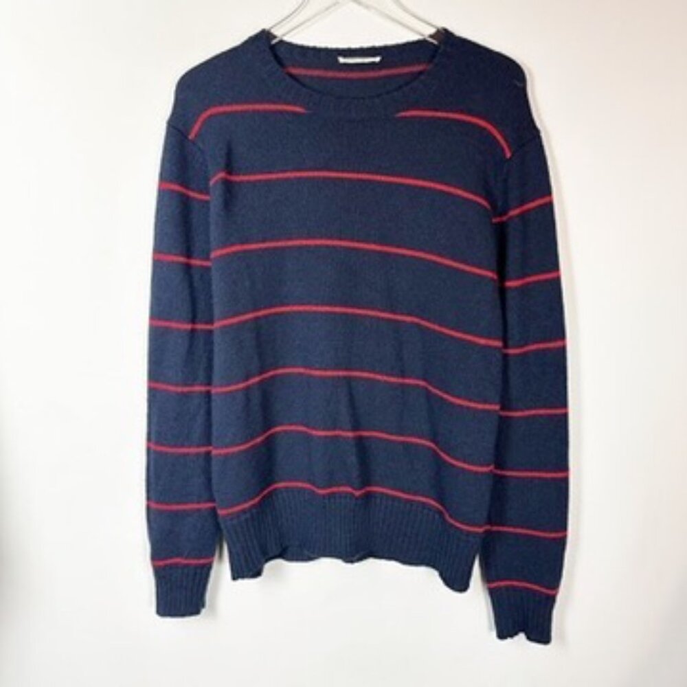 Marine Layer Alpaca Wool Blend Crew Neck Sweater Navy E45